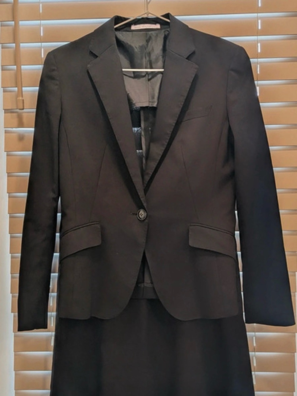 Women's Black Skirt Suit Set - Classic Tailored Blazer and Skirt